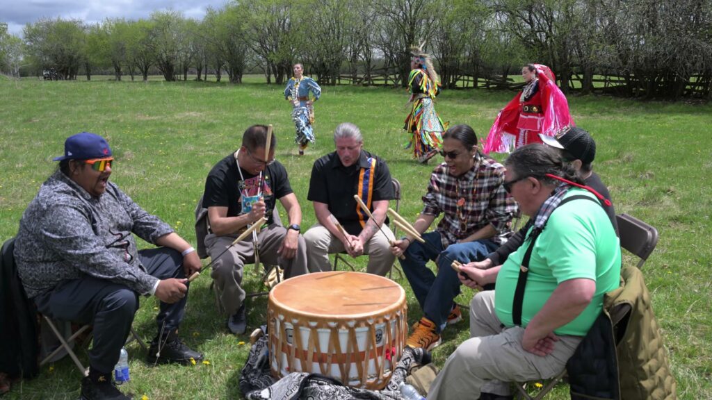 Drummers and dancers during the Golden Leaf Aki Ceremony